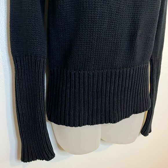 GAP Black Chunky Knit Wide Neck Sweater Size Small - Picture 4 of 6